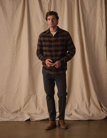 Men | Hudson Double Brushed Flannel | Dark Brown Plaid