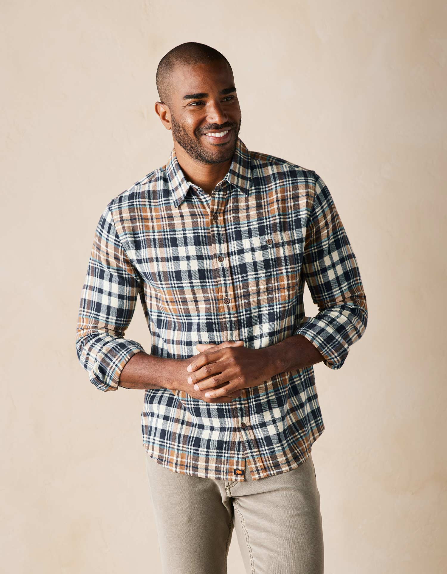 Men | Hudson Double Brushed Flannel | Cedar Plaid