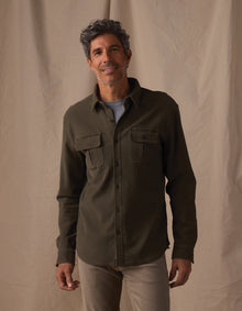 Men | Comfort Terry Shirt Jacket | Olive