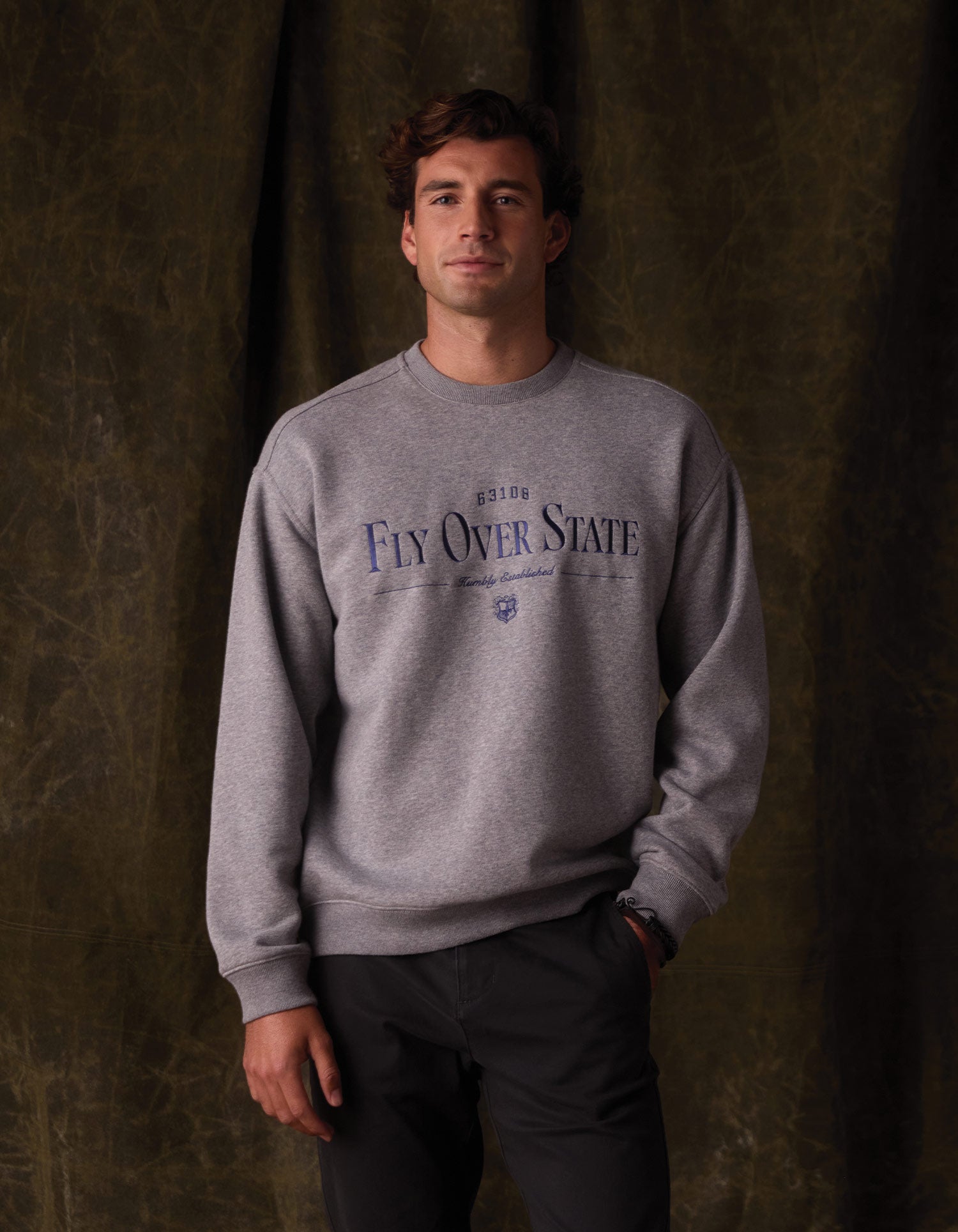 Men | Normal Fleece Graphic Pullover | Heather Grey