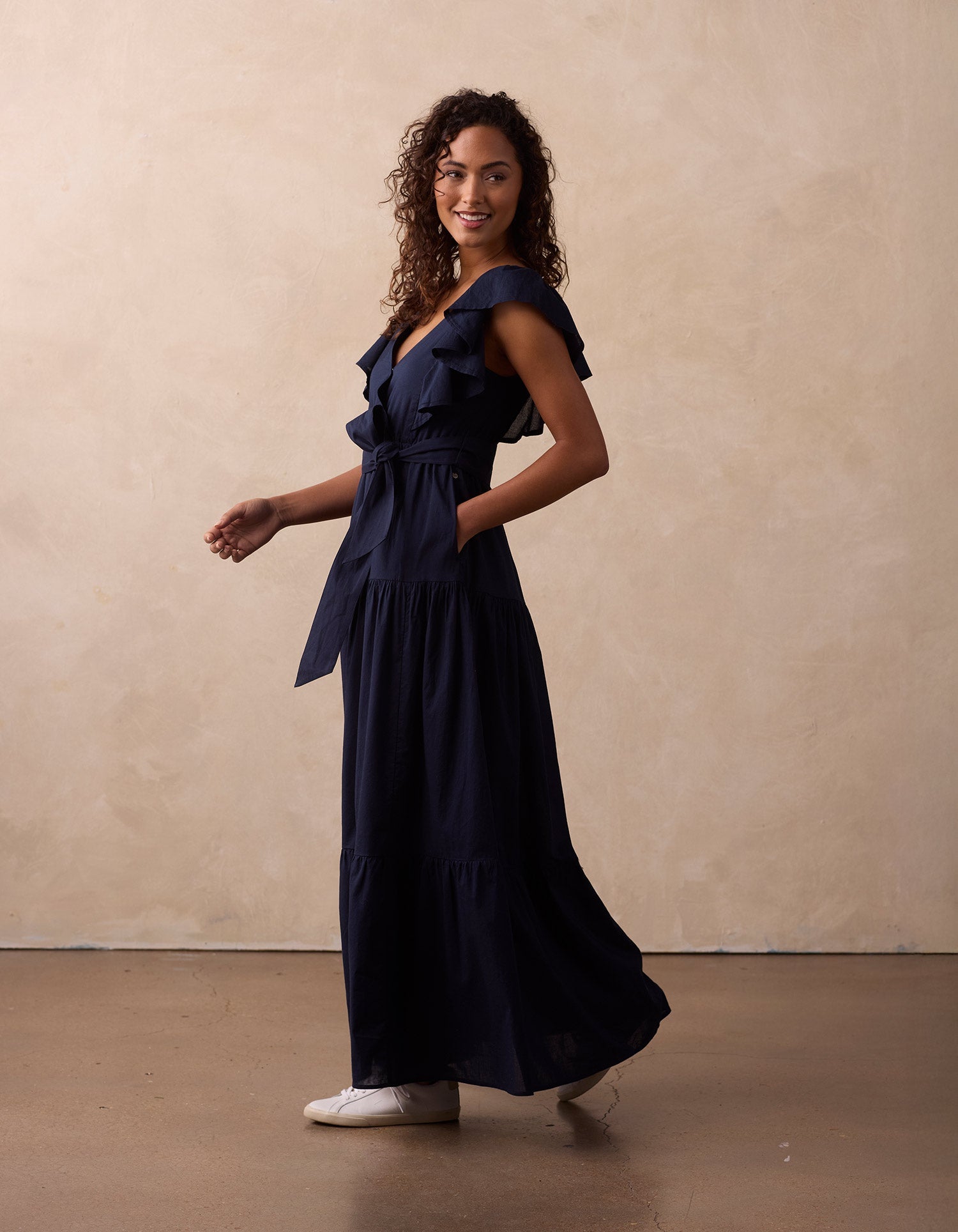 Women | Madeline Tiered Dress | Navy