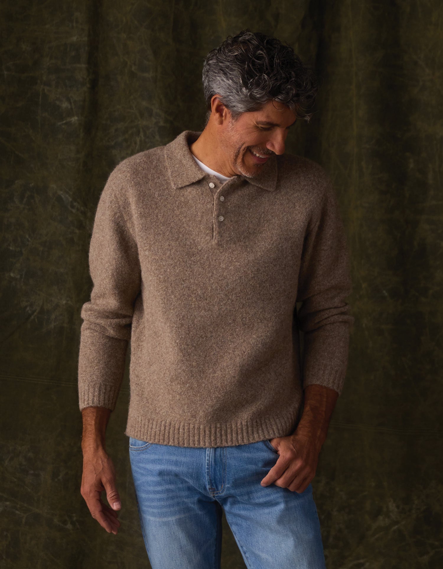 Men | Homebound Polo Sweater | Toasted Chestnut