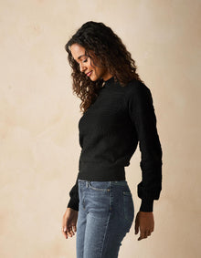 Women | Olivia Pointelle Sweater | Black