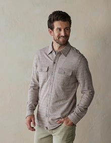 Men | Textured Knit Shirt | Oxblood