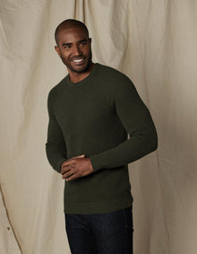 Men | Moss Stitch Crew | Oakmoss