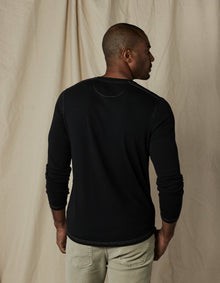 Men | Puremeso Two Button Henley | Black