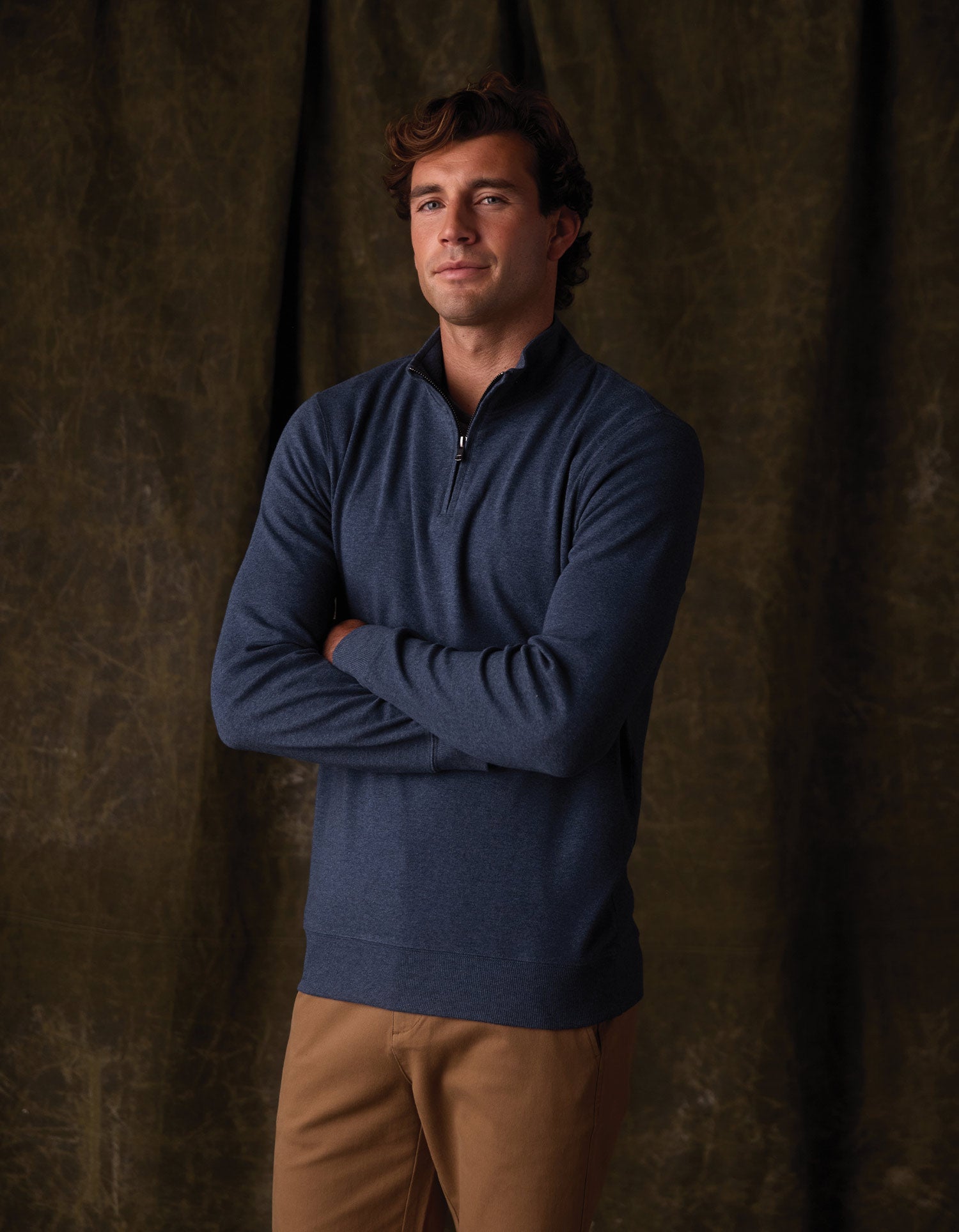 Men | Puremeso Weekend Quarter Zip | Indigo Blue