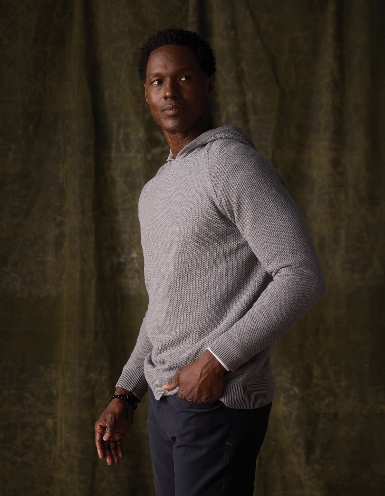 Men | COOLMAX® Textured Hoodie Sweater | Greystone