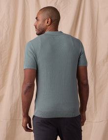 Men | Waffle Stitch Button Up | Juniper