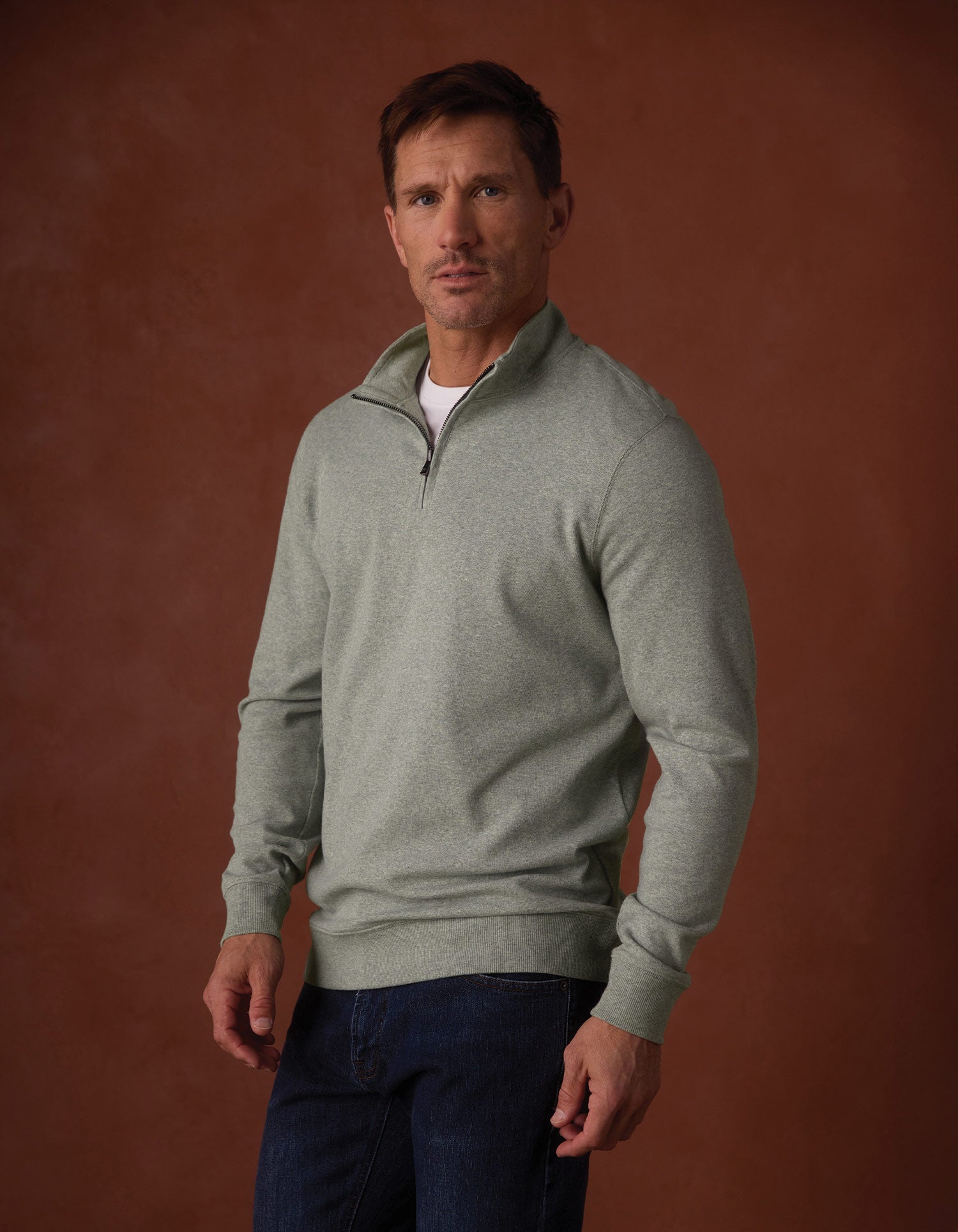 Men | Puremeso Weekend Quarter Zip | Sea Glass