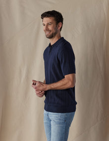 Men | Robles Rib Stitch Polo | White