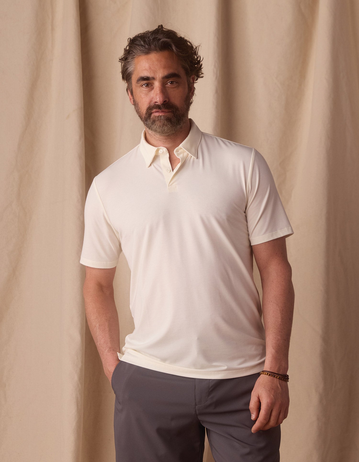 Men | LuxeJersey Polo | Ivory