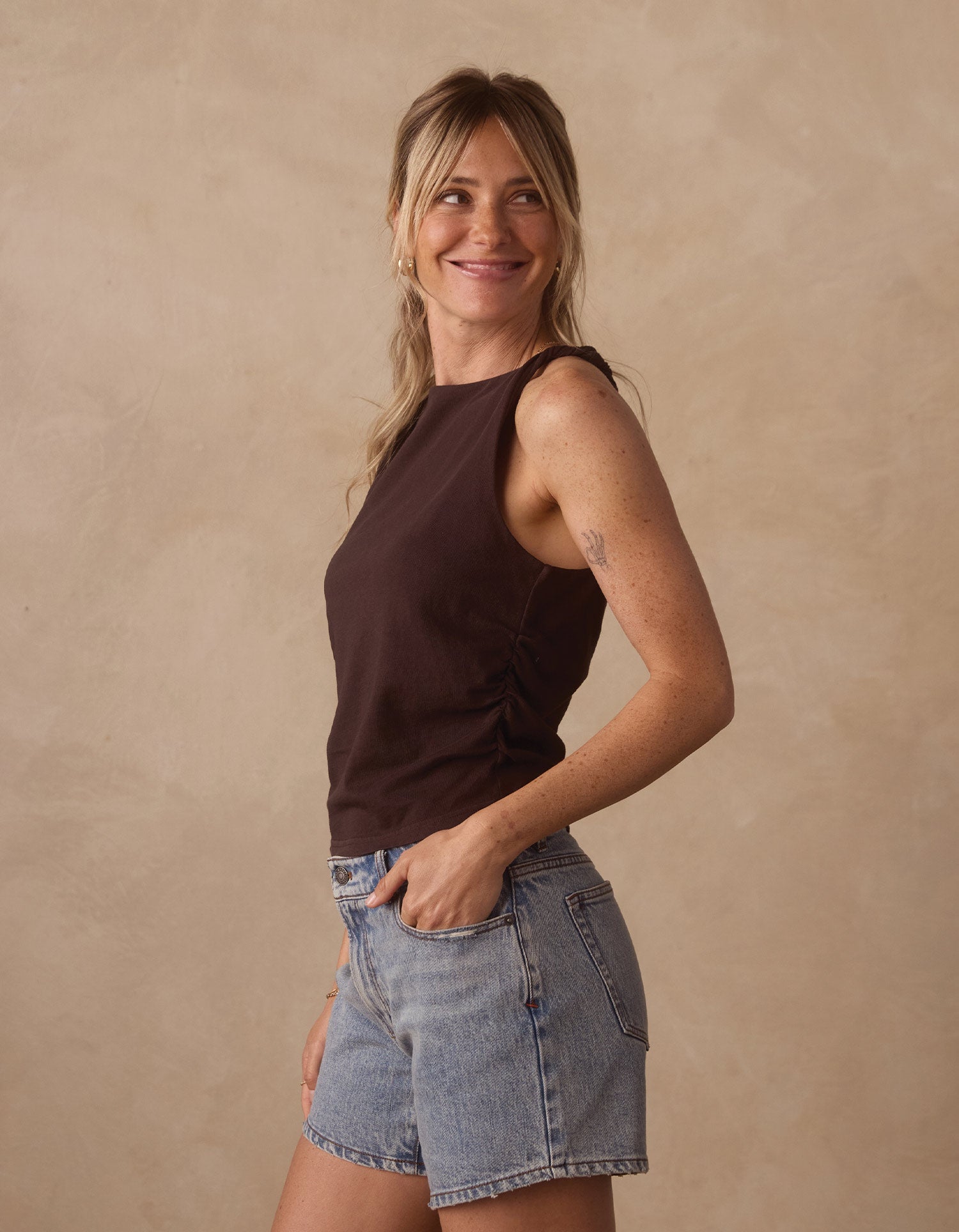 Women | Normal Jersey Draped Tank | Umber