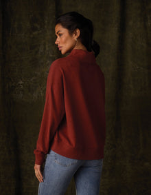 Women | Puremeso Funnel Neck Pullover | Terracotta