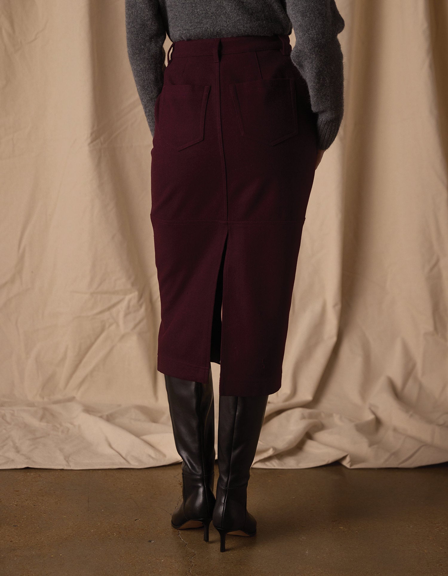 Women | Brightside Midi Skirt | Port Wine