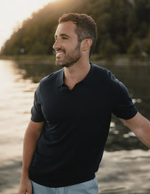 Men | Summer Linen-Blend Polo | Navy