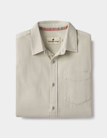 Men | Cotton Denim Long Sleeve Button Up | Silver Moss