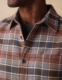 Men | Louis Heavyweight Flannel Overshirt | Spiced Brandy