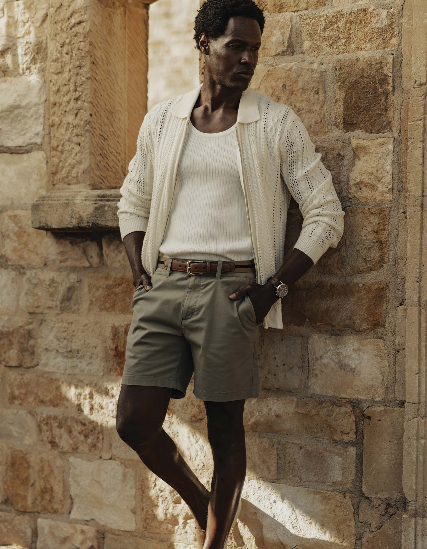 Men | Stretch Chino Short | Moss