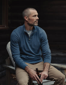 Men | Puremeso Weekend Quarter Zip | Indigo Blue