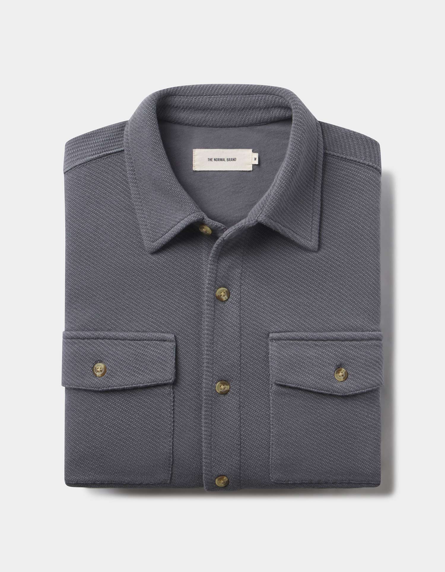 Men | Looped Terry Button Up | Harbor Blue