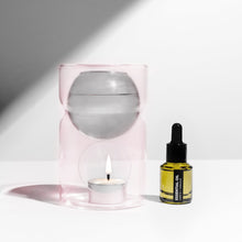 Oil Burner & Tea Light Candle | Smoke/Pink