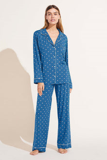 Gisele Printed TENCEL™ Modal Long PJ Set | Cerulean x Bone