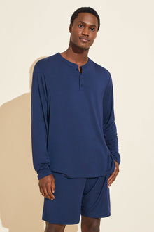 Henry TENCEL™ Modal Long Sleeve & Short PJ Set | True Navy