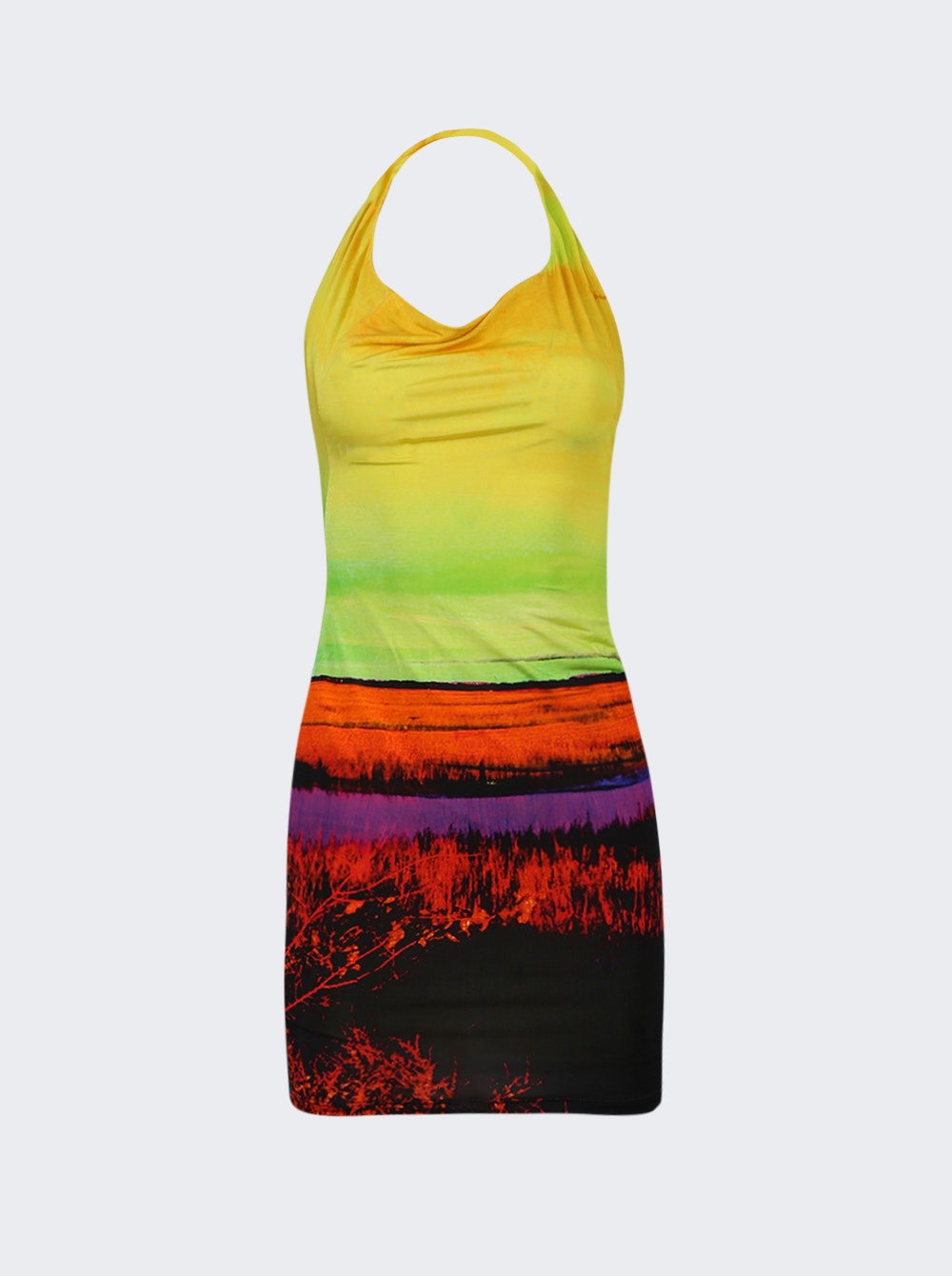 Women | Louisa Ballou | One Shoulder Plunge Back Mini Dress | Sunrise