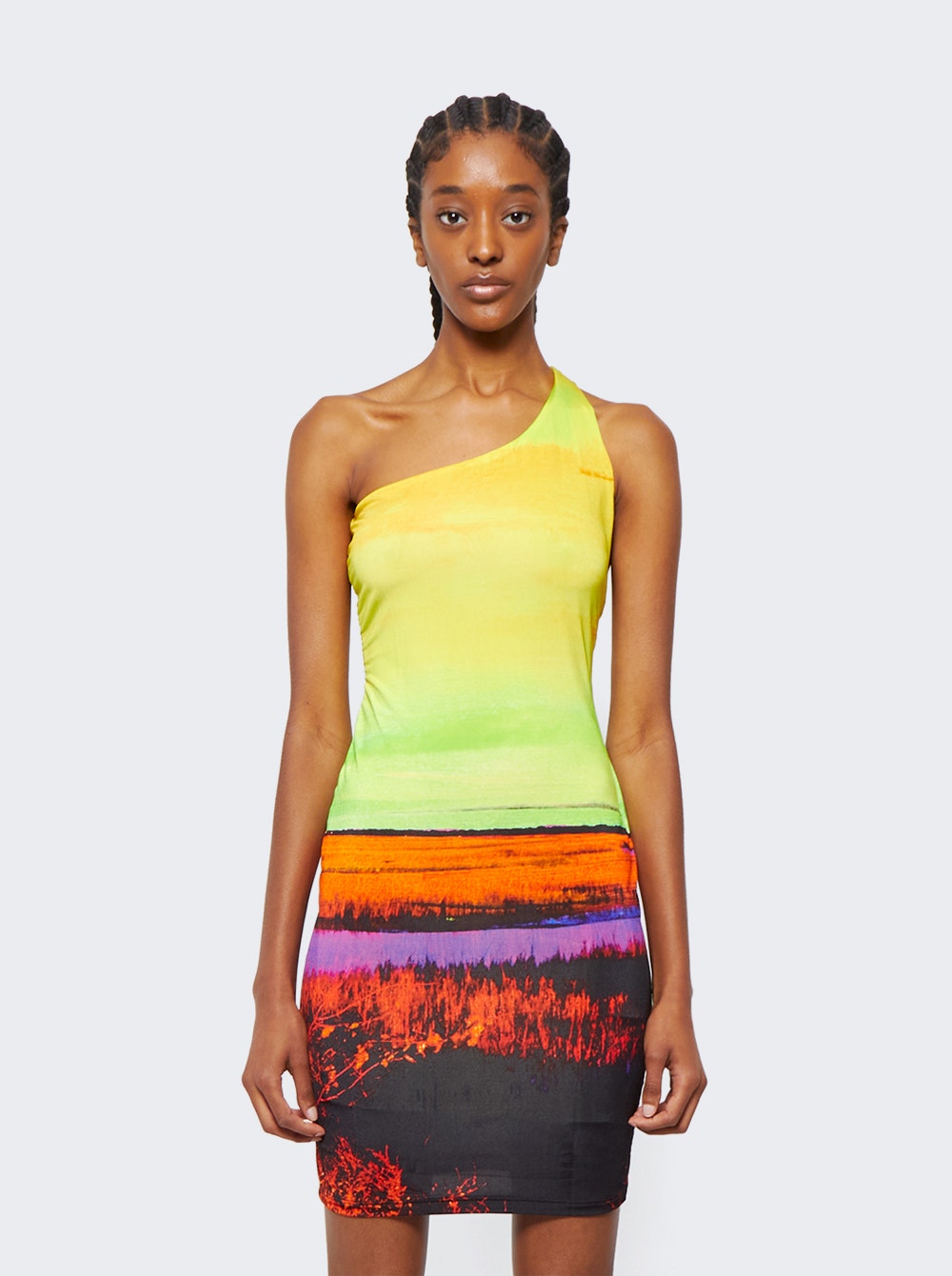 Women | Louisa Ballou | One Shoulder Plunge Back Mini Dress | Sunrise