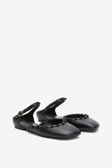 ID Mary Jane Flat with Leather Craft | Black