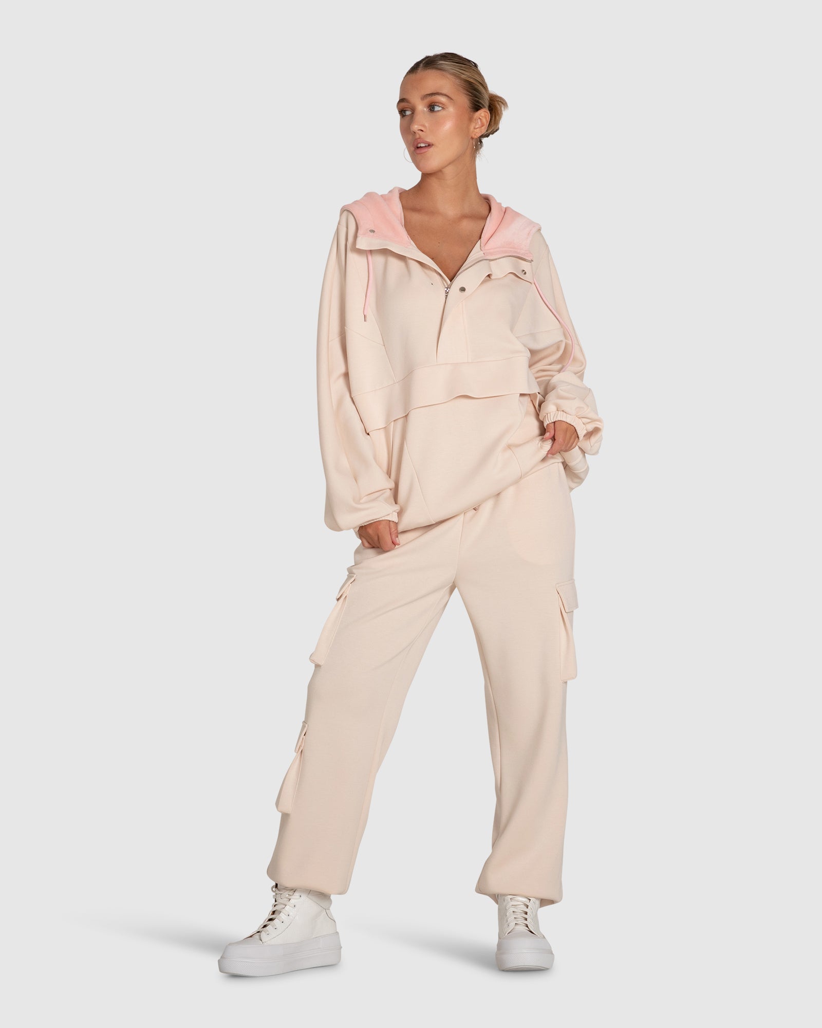 Women | Perfect Match Cargo Trackpants | Blush