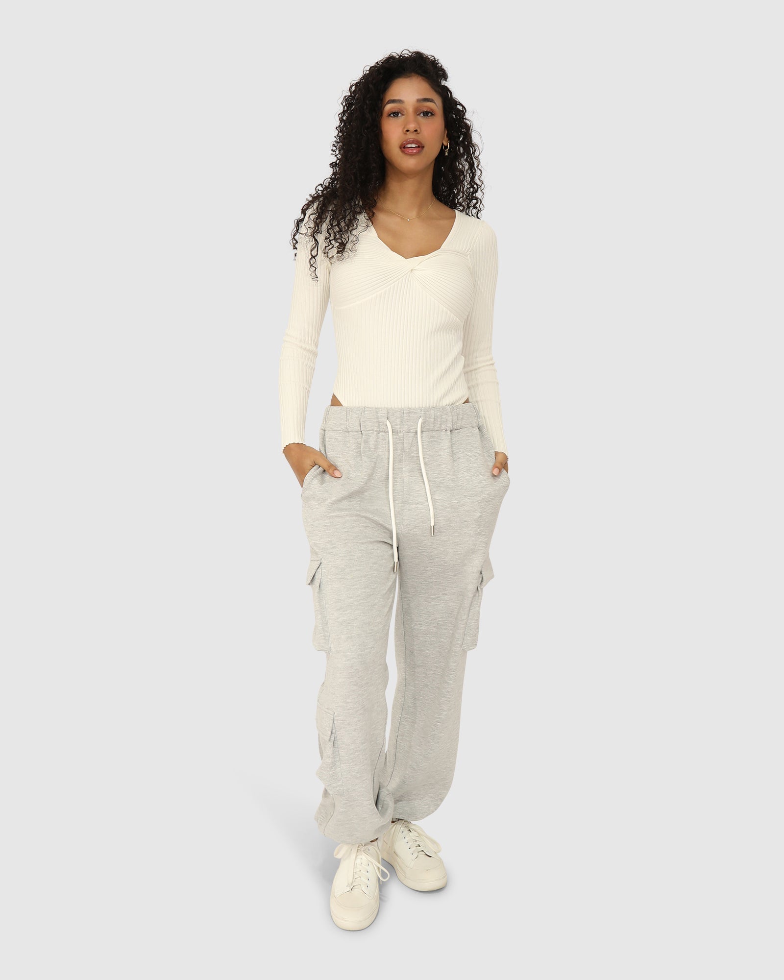 Women | Perfect Match Cargo Trackpants | Grey Marle