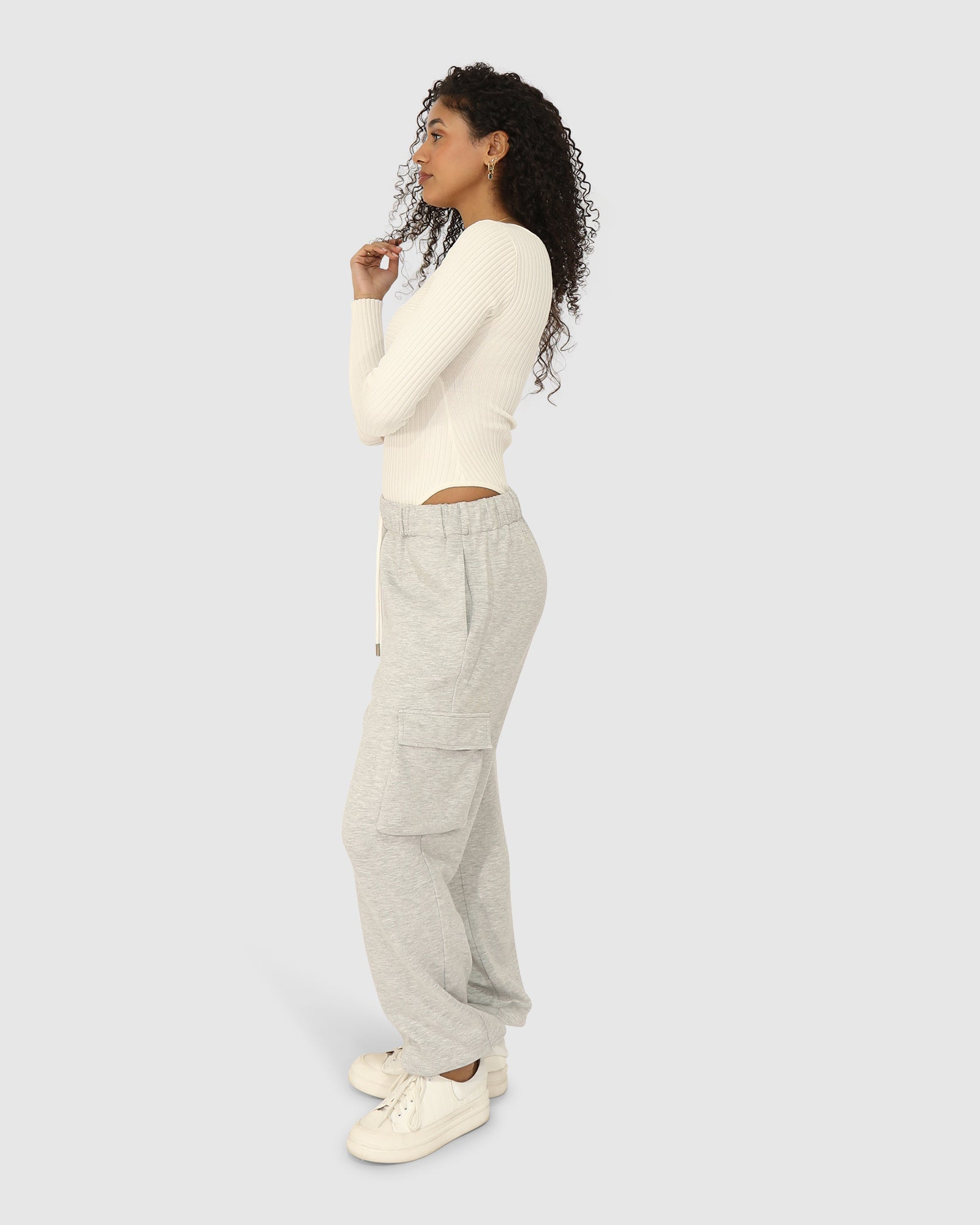 Women | Perfect Match Cargo Trackpants | Grey Marle