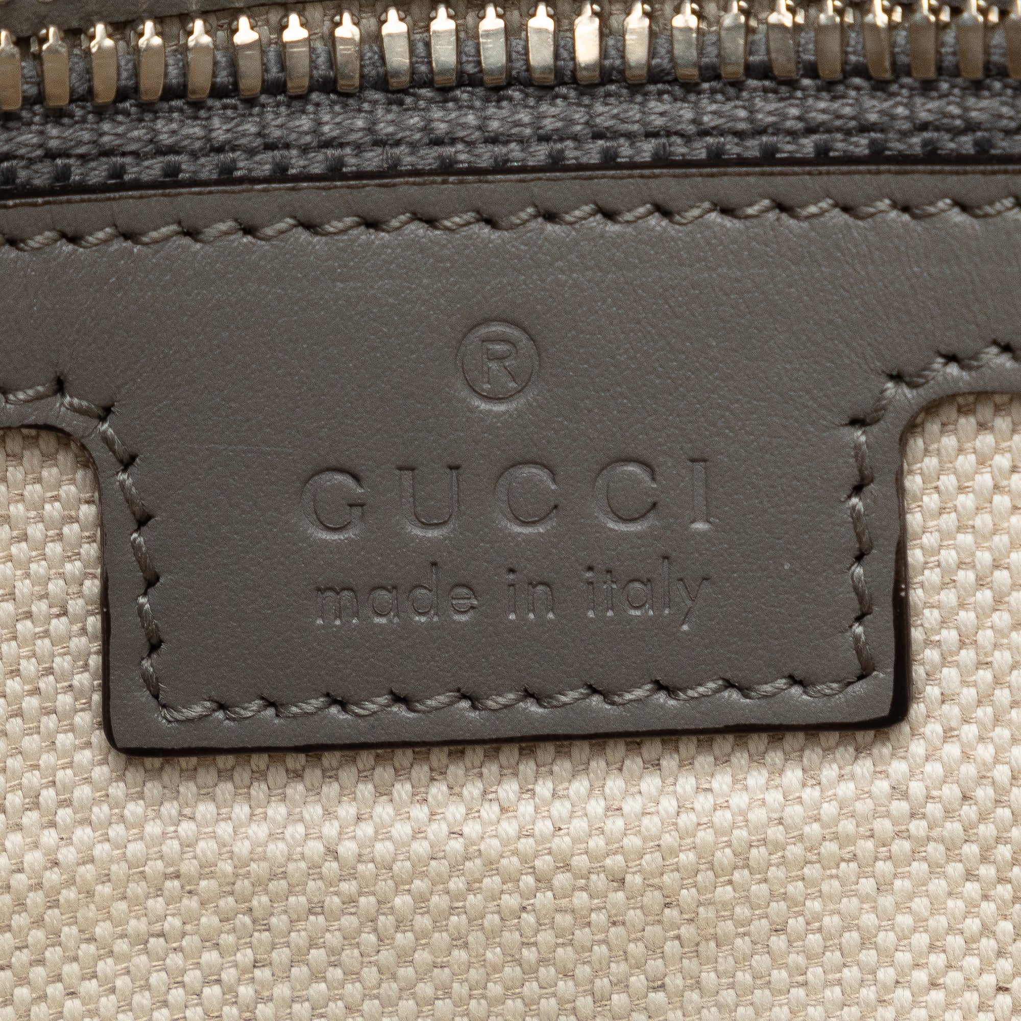 Gucci | Pre-Owned GG Embossed Leather Vertical Tote | Gray