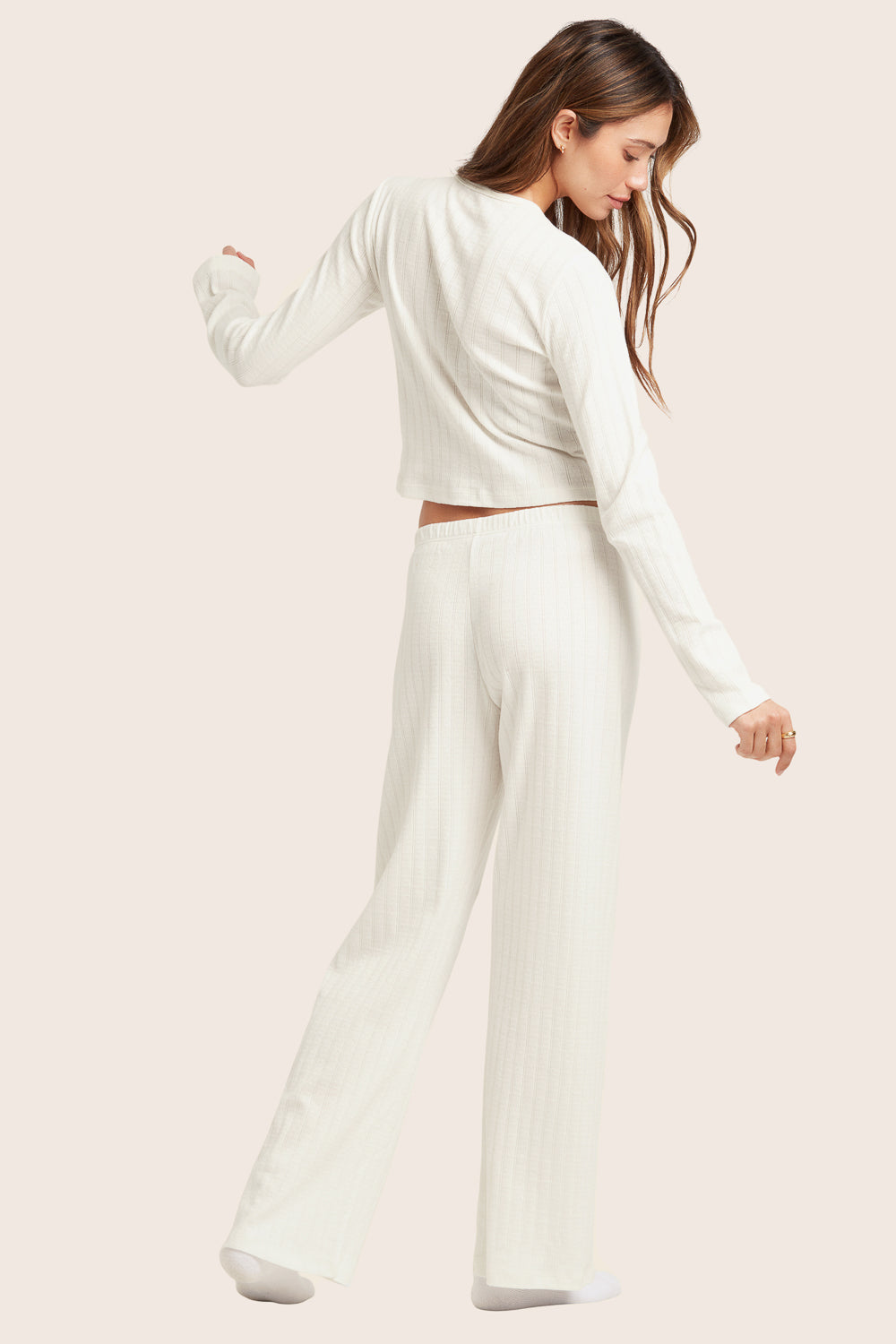Pointelle Button Pants | Vanilla