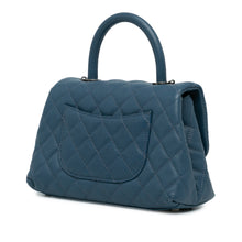 Chanel | Pre-Owned Mini Quilted Caviar Coco Top Handle Bag | Blue/Navy