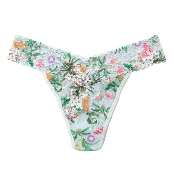 Signature Lace Original Rise Thong | Floriculture (Green)