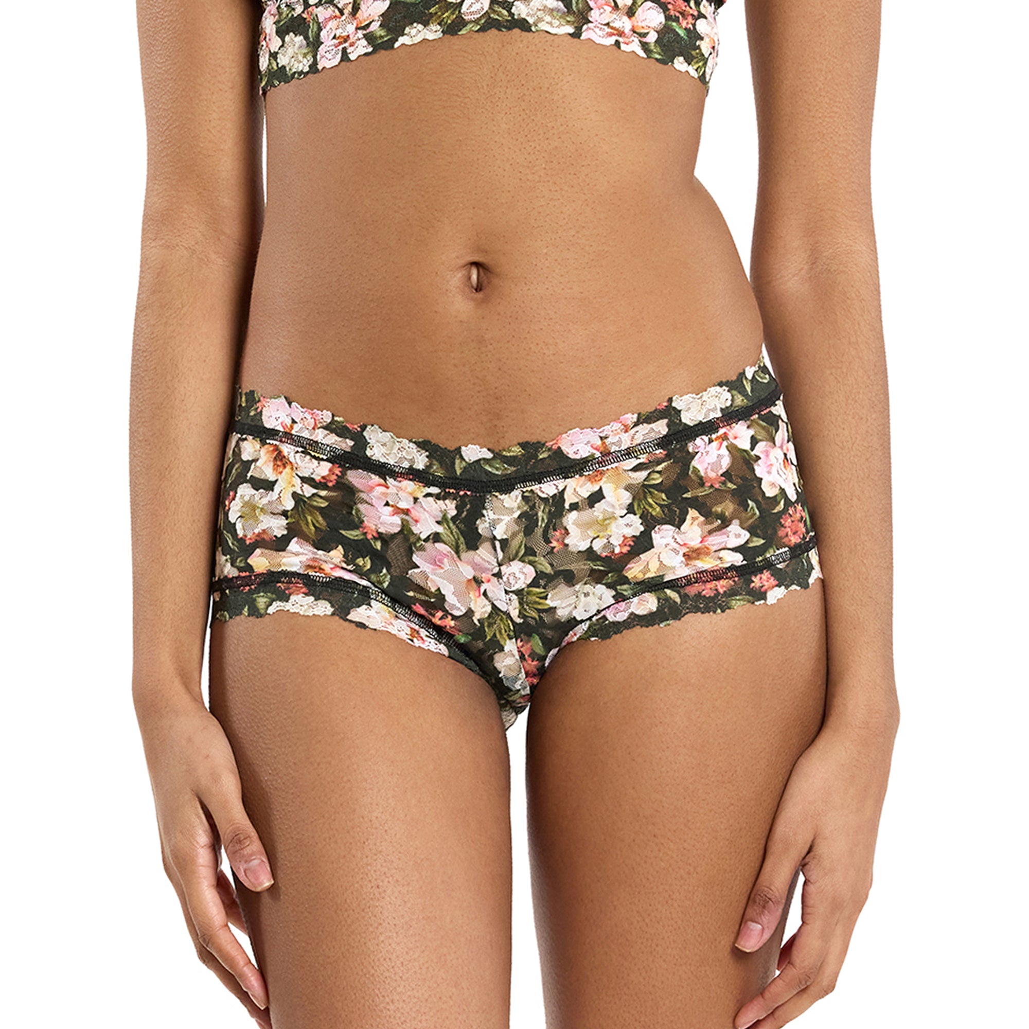Signature Lace Boyshort | Dark Room Blooms (Black)