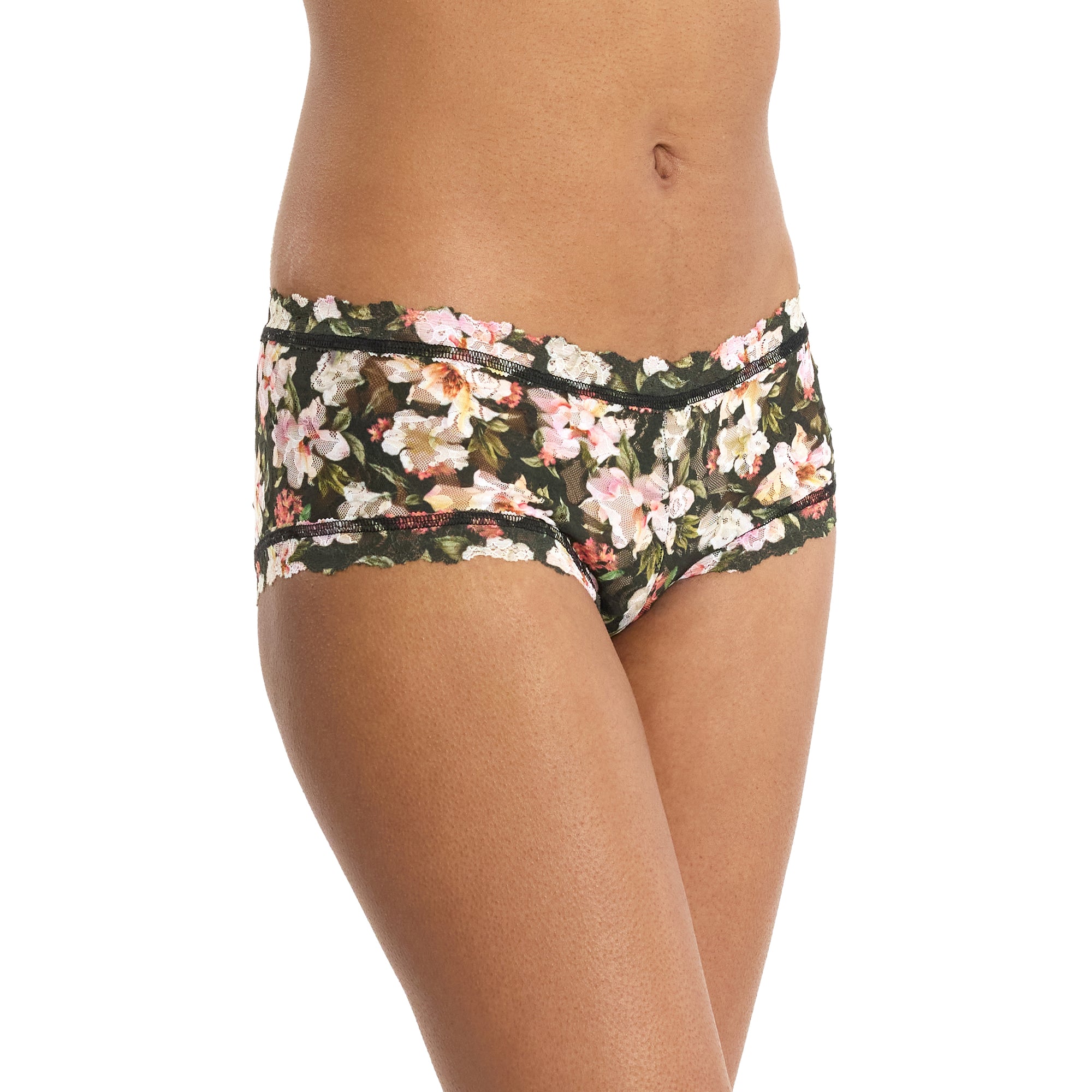 Signature Lace Boyshort | Dark Room Blooms (Black)