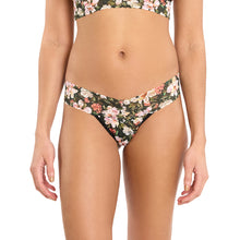 Signature Lace Low Rise Thong | Dark Room Blooms (Black)