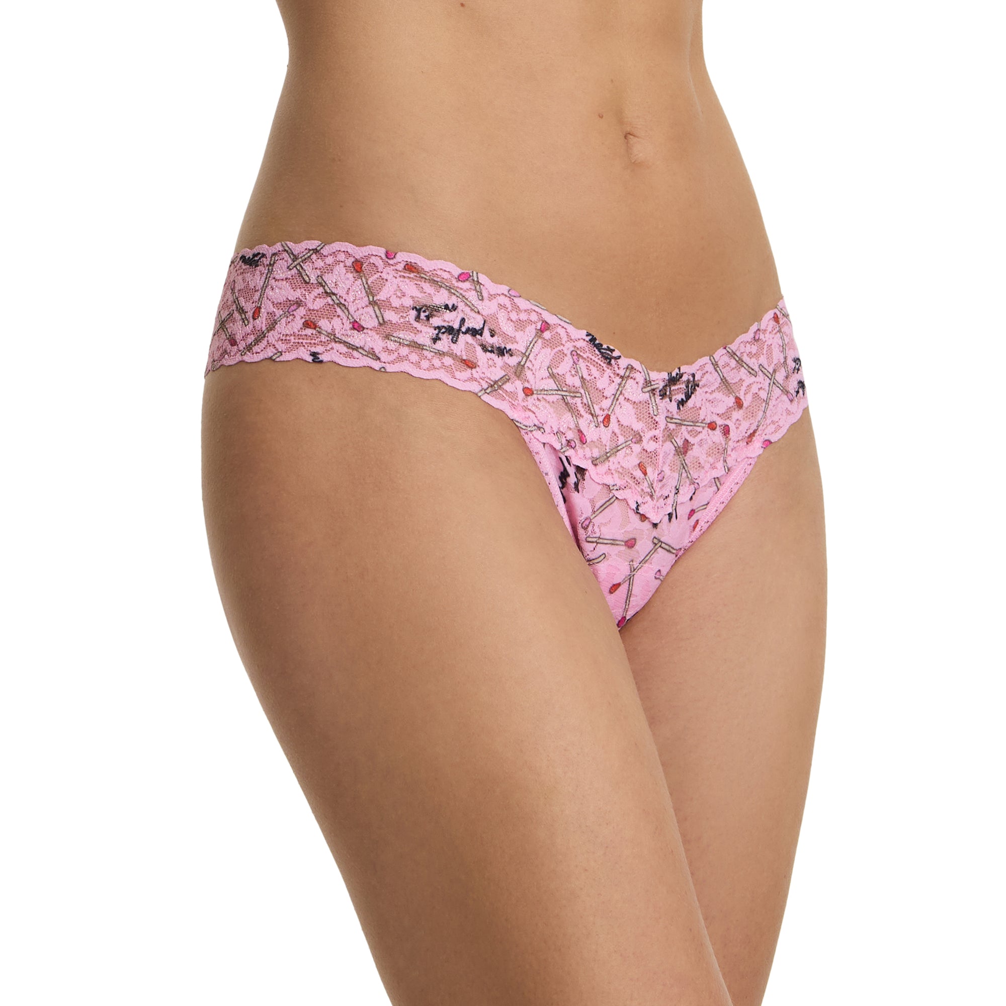 Signature Lace Low Rise Thong | Perfect Match (Pink)