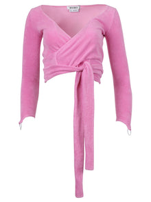 Women | Maisie Wilen | Terry Cropped Dramady Top | Pink