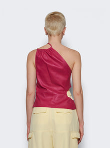 Amiri | Asymmetric Leather Tank Fuchsia Pink