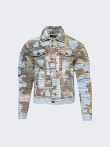 Men | Amiri | Boro Repair Trucker Jacket Indigo | Multi