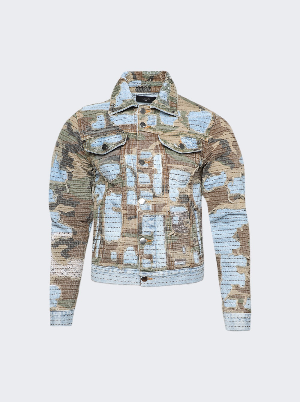 Men | Amiri | Boro Repair Trucker Jacket Indigo | Multi