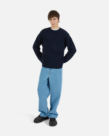 Oversized Knit Pullover | Blue