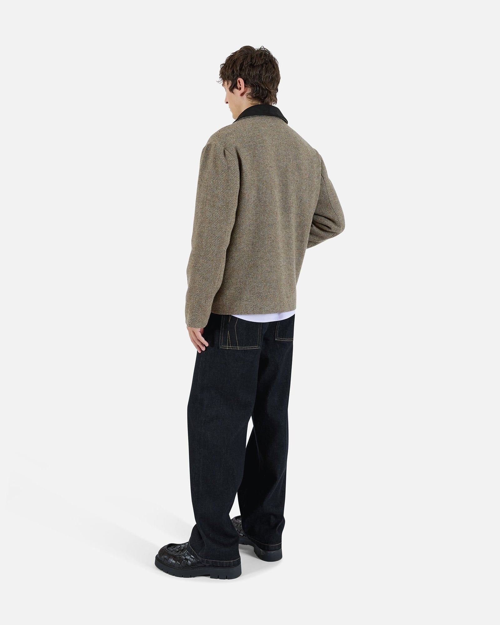 Wool Combo Coat | Brown