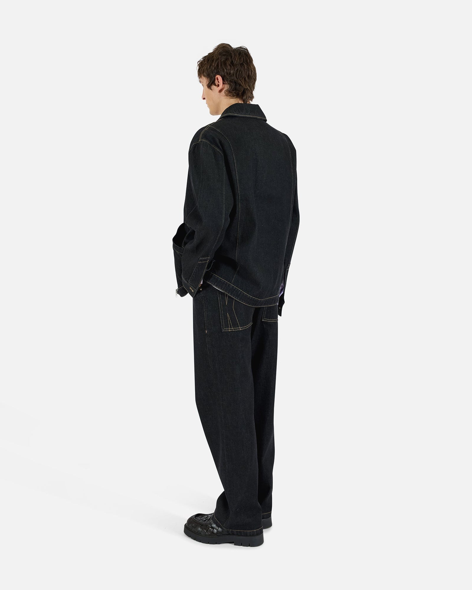 Denim Combo Jacket | Black
