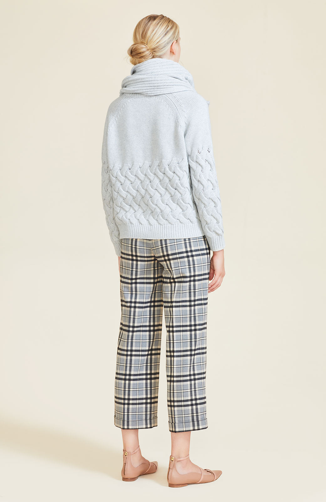 Plaid Wool Casey Pant | Grey